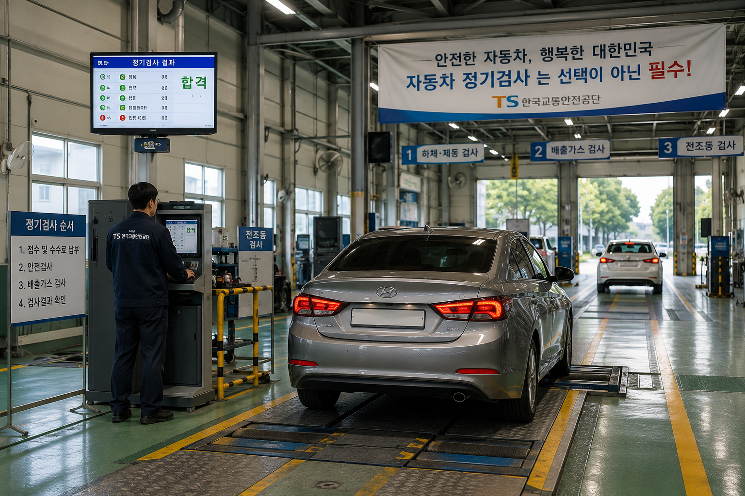 한국교통안전공단 자동차 정기검사소 내부